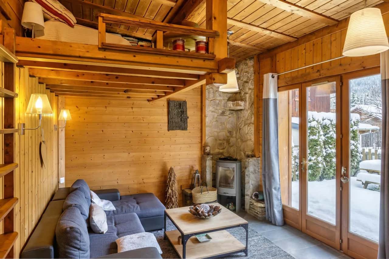 Maisonnette Argentée Cerca de Grands Montets: Jardín + Mont Blanc
