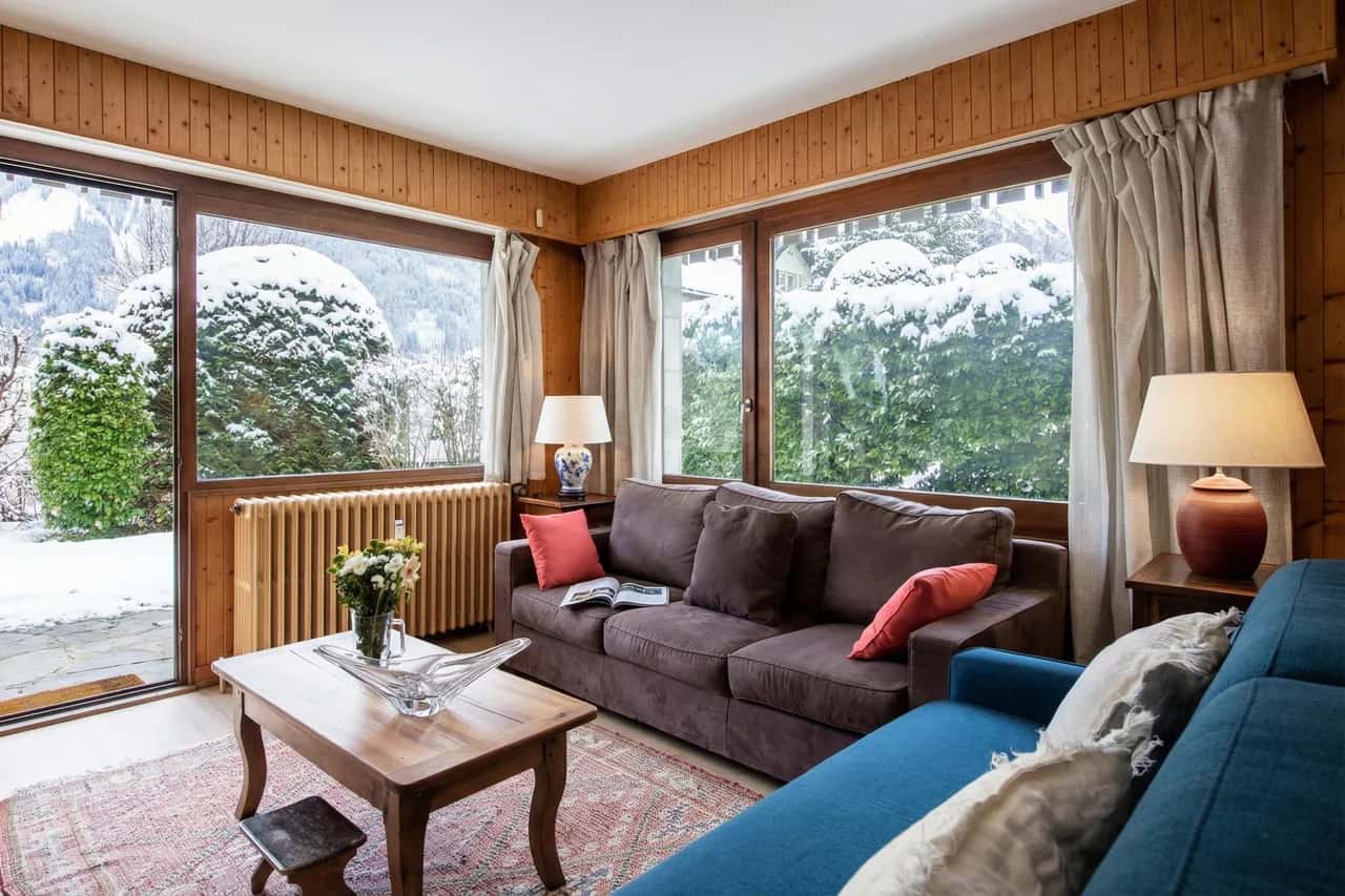 Apt du Brevent Ski in/out Garten & Terrasse