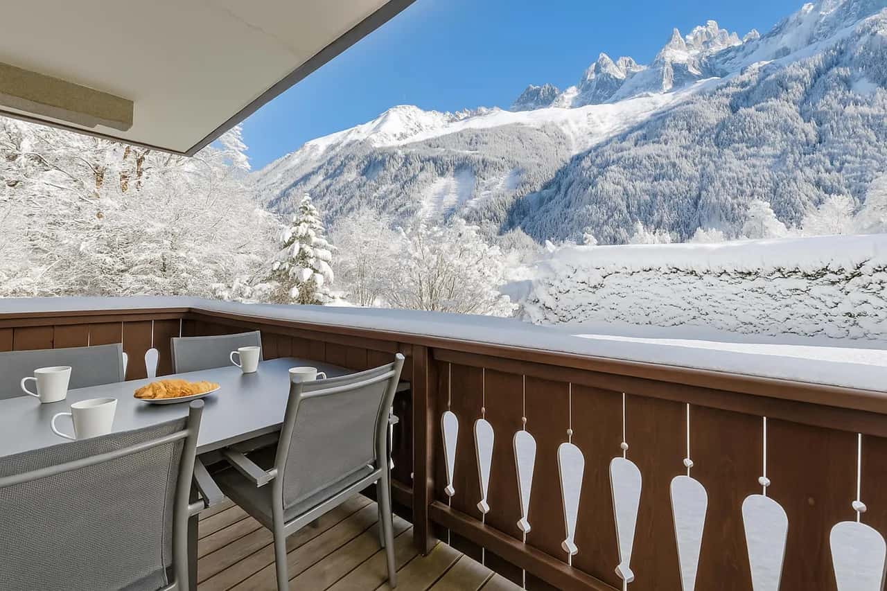 Le Parc du Mont Blanc in Chamonix | Balkon & Bergblick