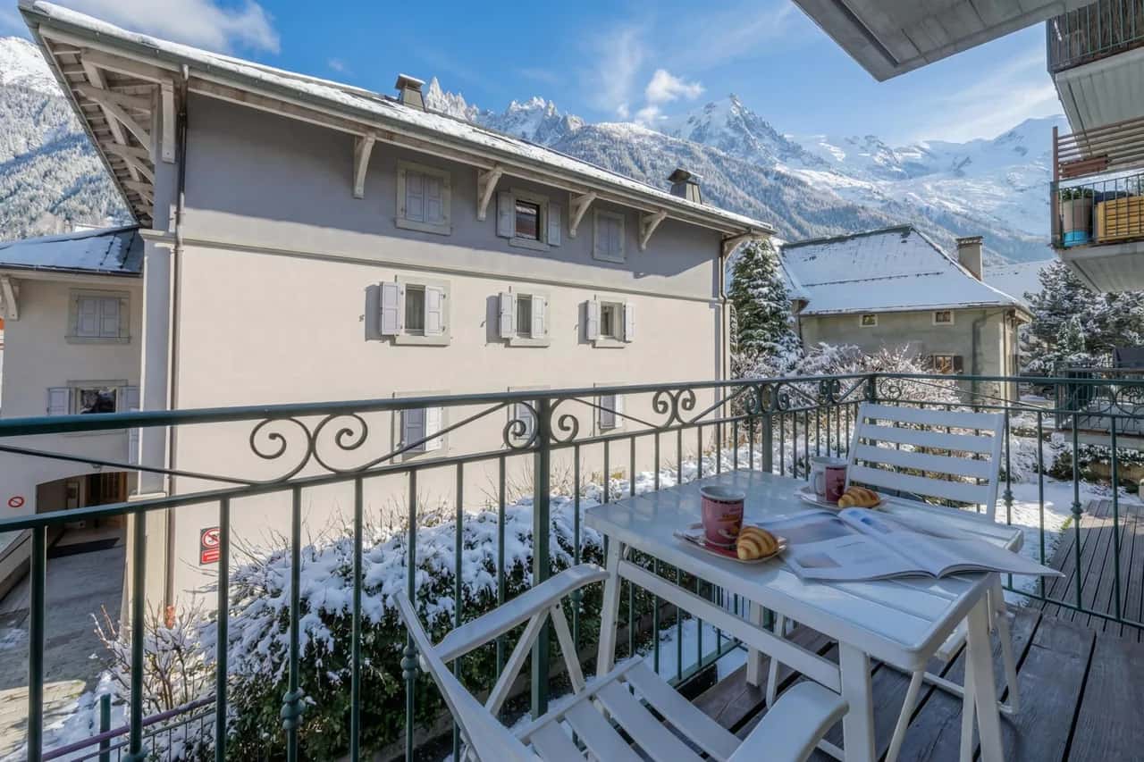 Jardins d'Androsace 1er / im Zentrum von Chamonix, Balkon & Parkplatz