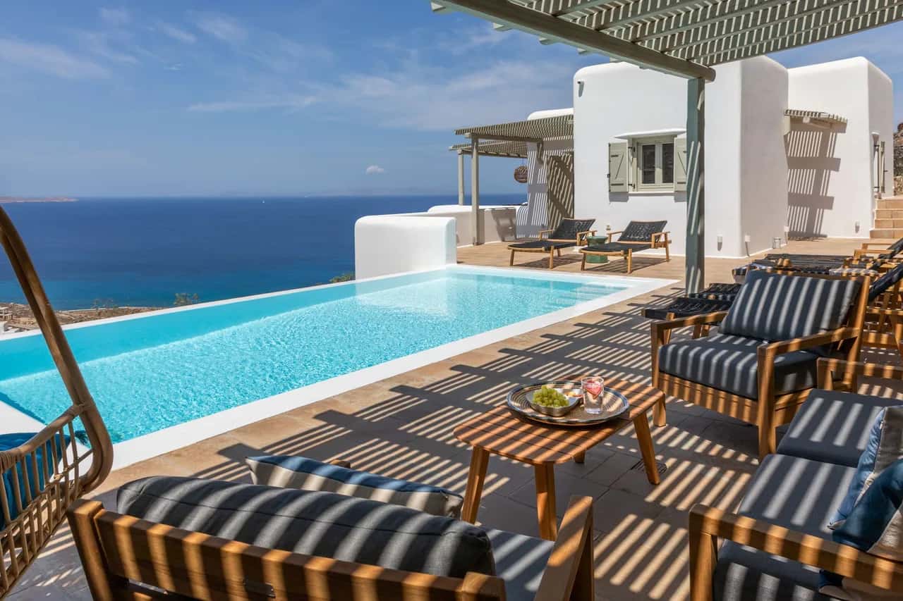 Modern Mykonos Villa Private Pool, Stunning View