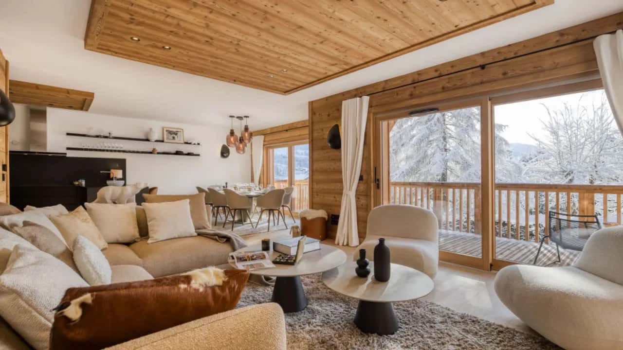 Lujosa escapada en Megève con balcón y vistas a la montaña