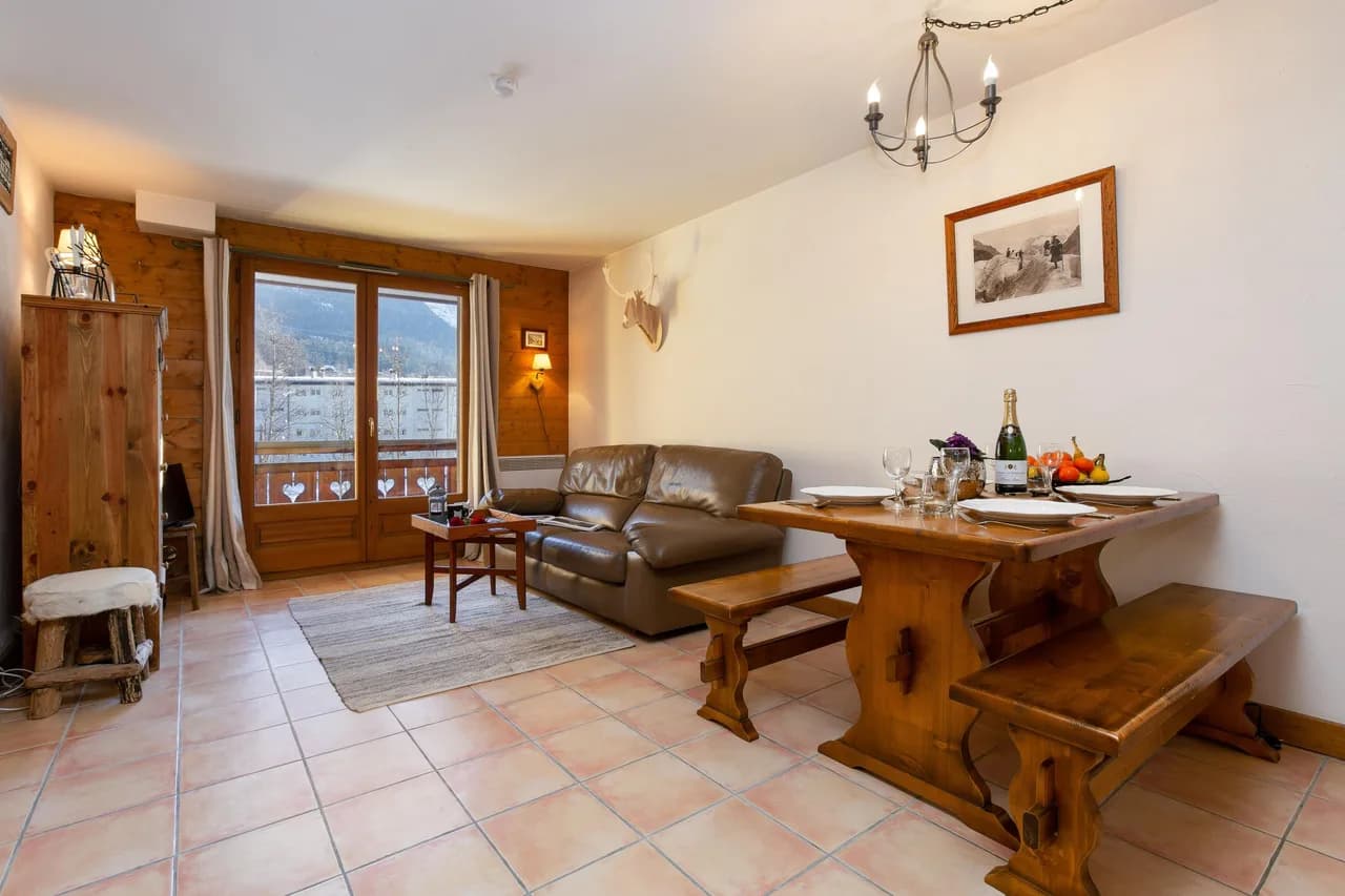 Apt Capucins22 Vista Mont Blanc 1BR con Balcón Garaje, foto 4