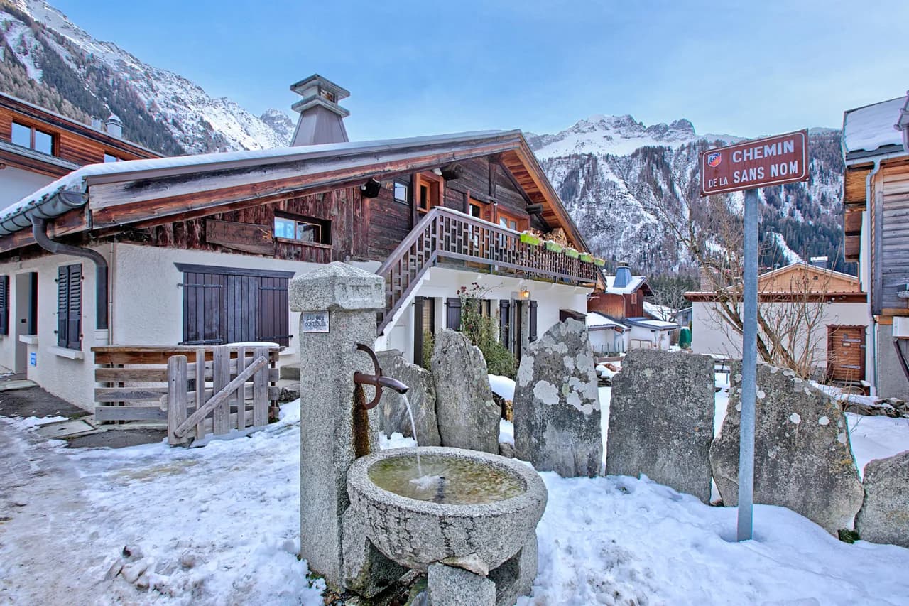 Maisonnette Argentée Cerca de Grands Montets: Jardín + Mont Blanc, foto 2