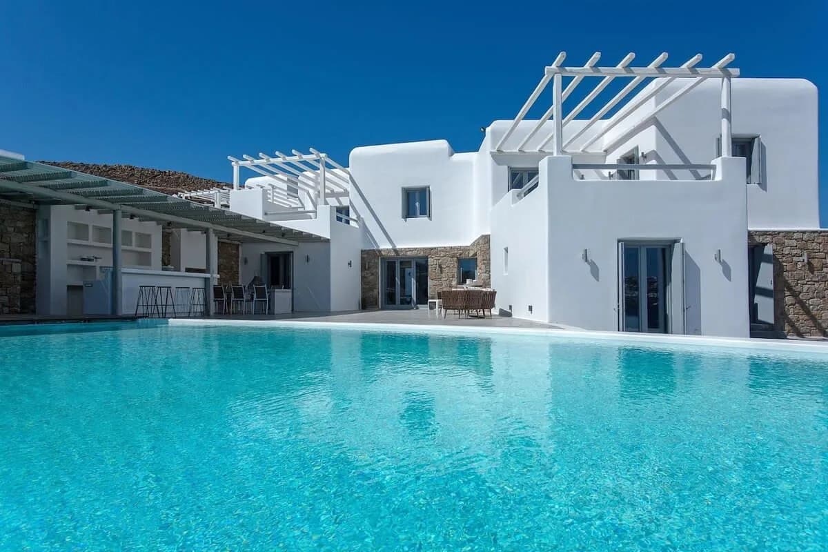Panoramablick auf die Villa Mykonos