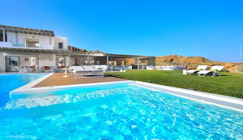 On a Hilltop Villa with Beach Views