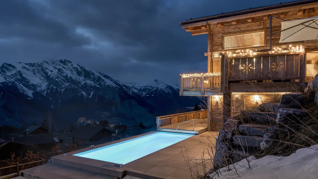 La Tzoumaz Chalet mit privatem Spa und Pool