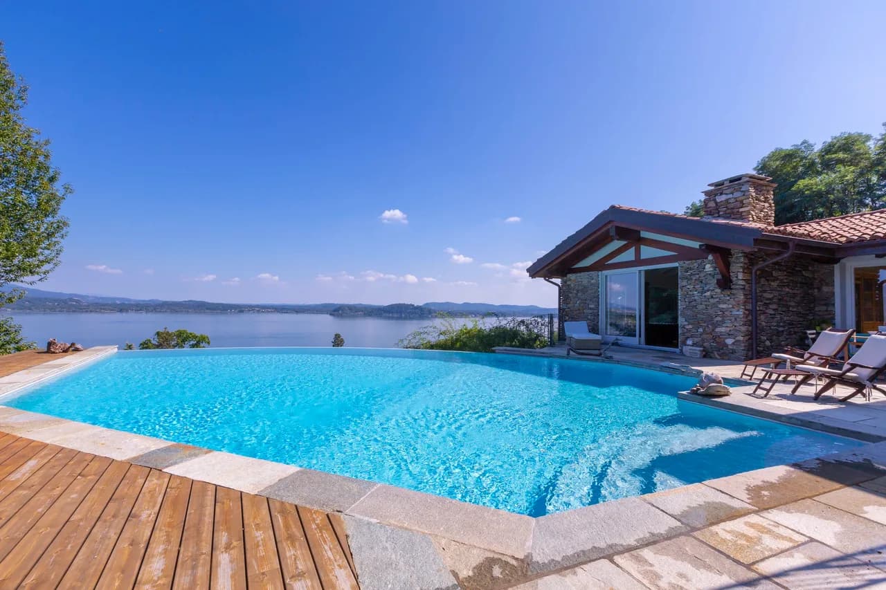 Poolside Lake Villa with Panoramic Sea Views