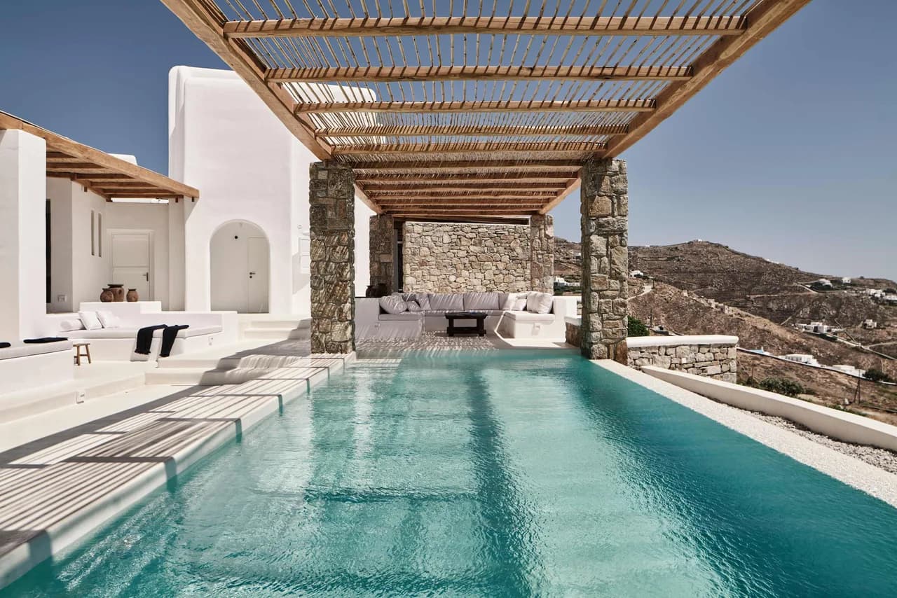 Panoramablick auf den Sonnenuntergang mit privaten Pools, Foto 5