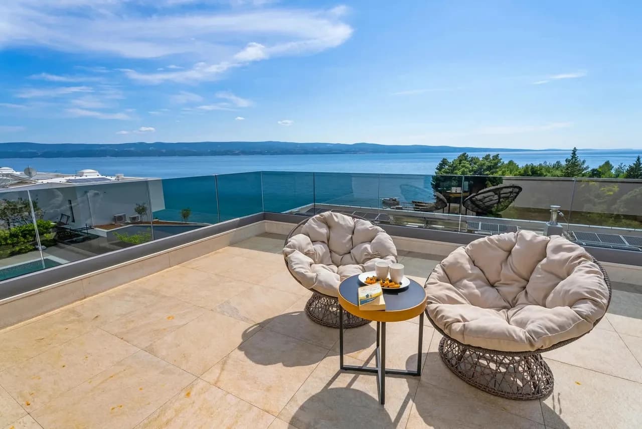 Vues panoramiques depuis la villa avec piscine chauffée, photo 4