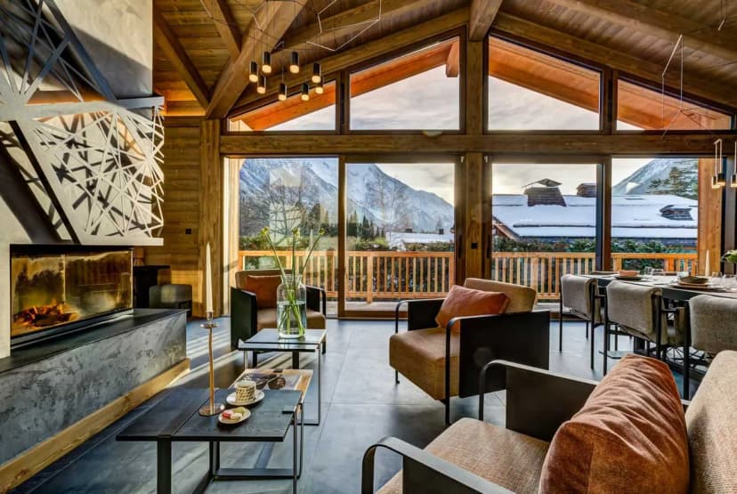 Contemporary Chalet With Dual Mountain Panorama