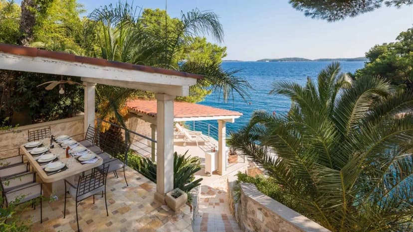 Bright Waterfront Villa With Balconies