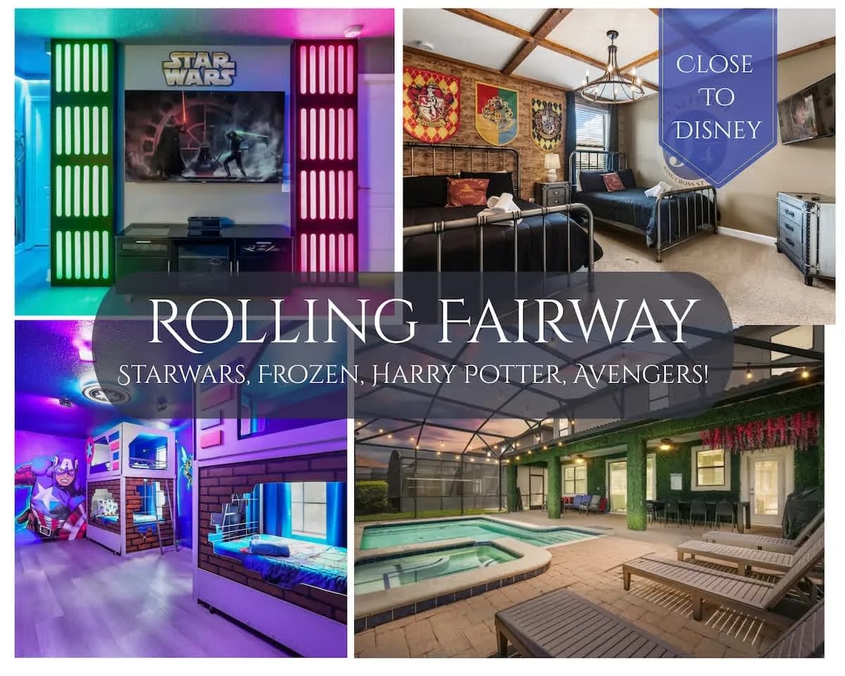 9BR Disney Getaway with Themed Rooms and Theater