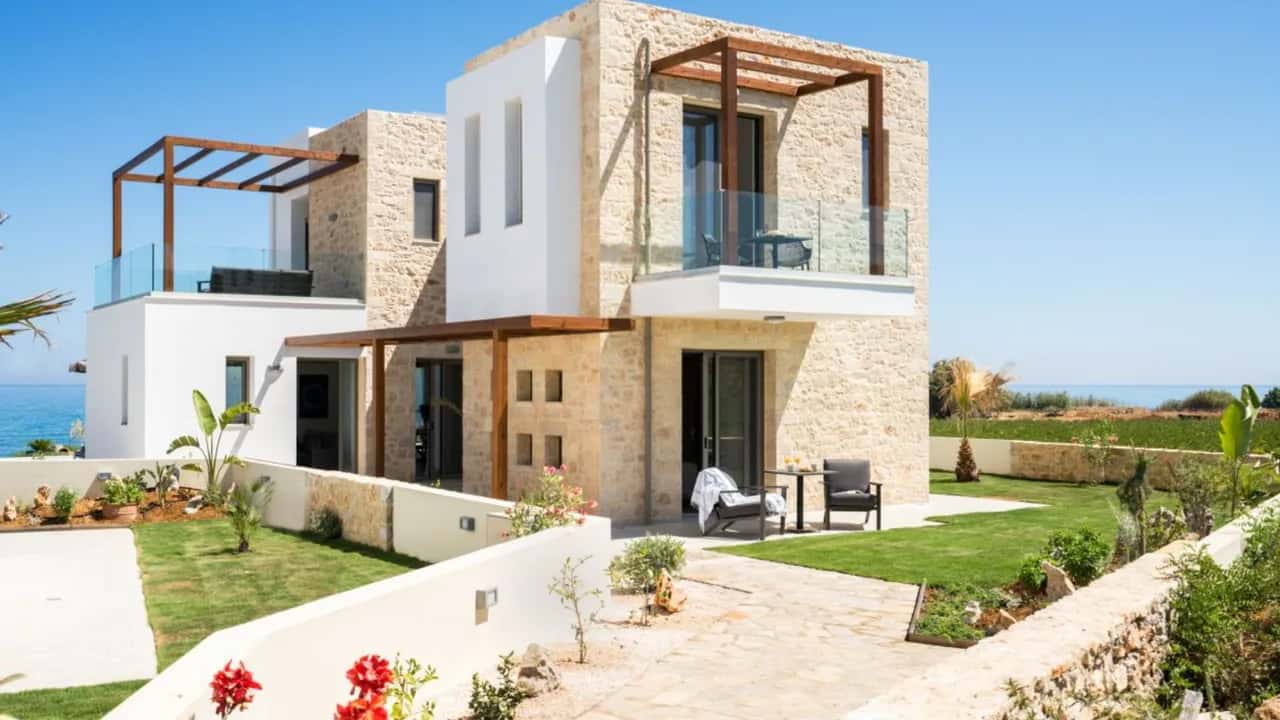 ALL-NEW MODERN DESIGN 3BR BEACHFRONT CRETAN VILLA