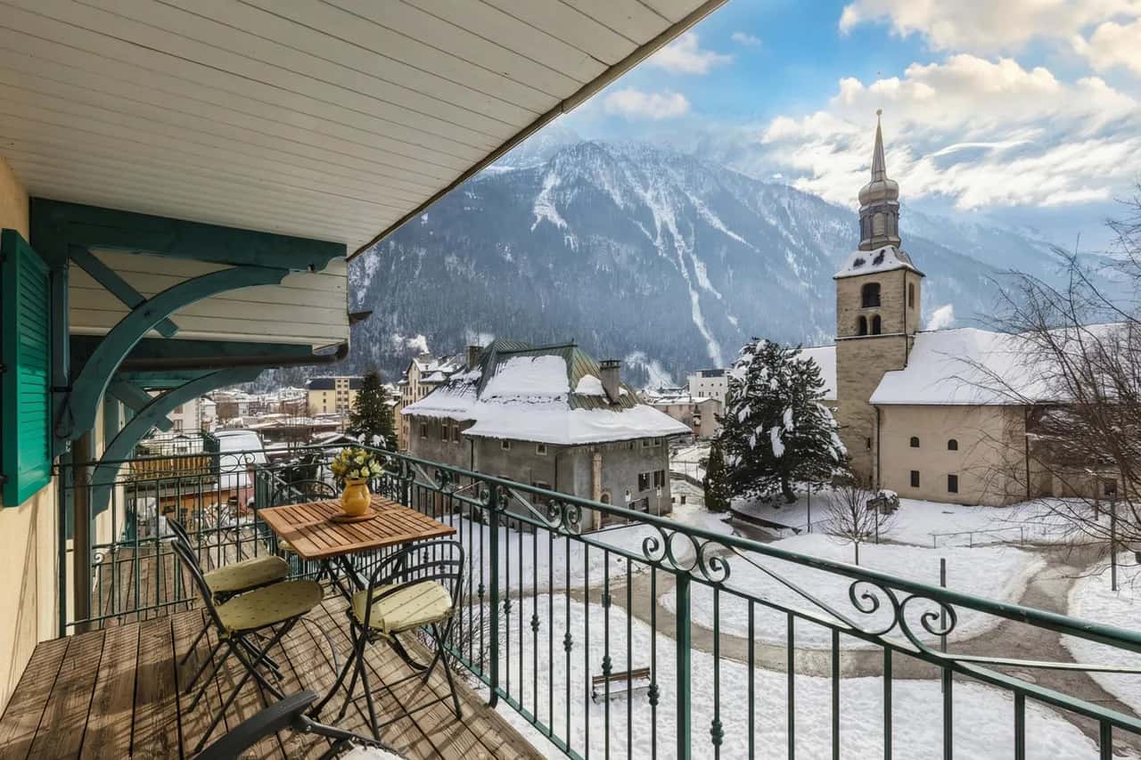 Jardins d'Androsace 3eme / en el centro de Chamonix, balcón y estacionamiento