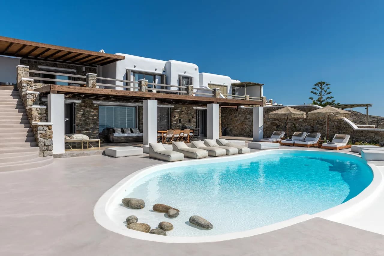 Impresionante villa de 8 dormitorios en Mykonos con jacuzzi