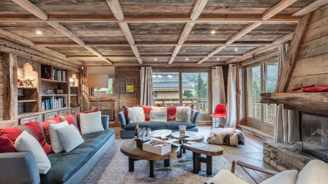 Savoyard-Inspired Living with Cozy Fireplace