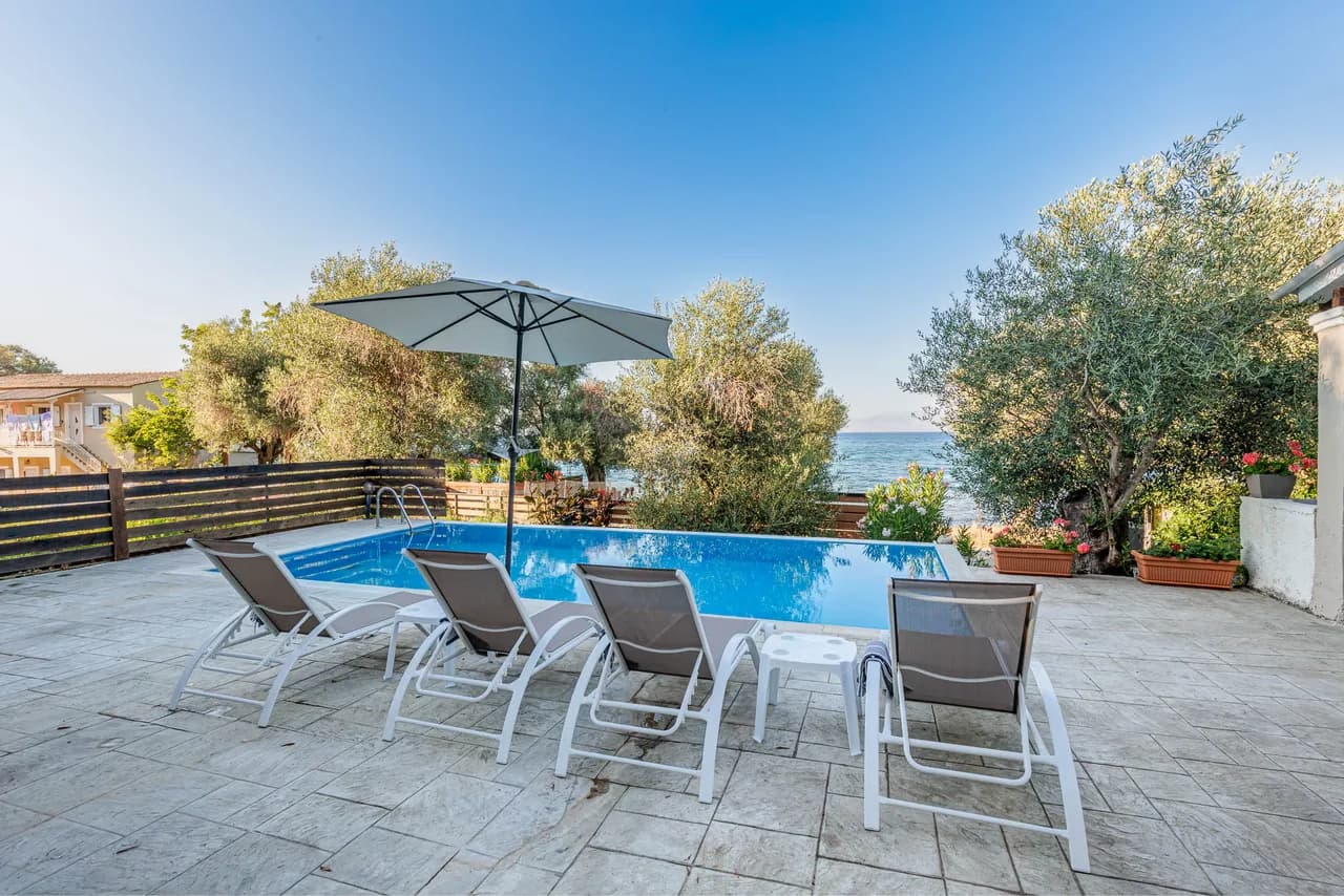 Beachfront Terrace Pool House in Agios Dimitrios